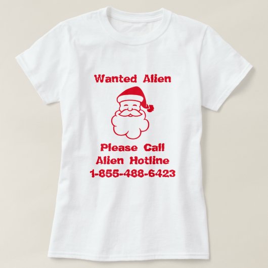 サンタウォンテッドエイリアン Tシャツ (デザイン正面)
