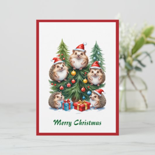 サンタウォーターおもしろいカラーかわいい動物ホリデーカード シーズンカード (スタンド正面)