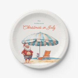 サンタウォーターの色のクリスマス7月の夏のパーティー ペーパープレート