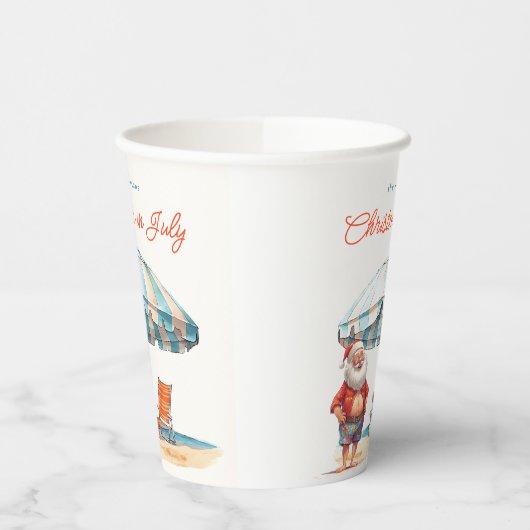 サンタウォーターの色のクリスマス7月の夏のパーティー 紙コップ (左)