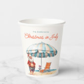 サンタウォーターの色のクリスマス7月の夏のパーティー 紙コップ (正面)