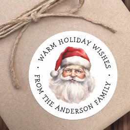 サンタウォーターの色の暖かい冬の願い ラウンドシール