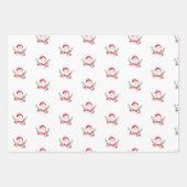 サンタウォーターカラーホリデークリスマスパターンヴィーベ ラッピングペーパーシート (正面2)