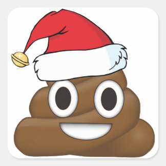 サンタウンチクリスマスギフトラップ絵文字 スクエアシール