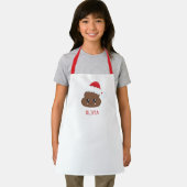 サンタウンチ絵文字パーソナライズされたキッズホリデーエプロン エプロン (インサイチュ)