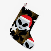 サンタエイリアン絵文字クリスマスストッキング スモールクリスマスストッキング (正面 (吊り時))