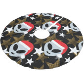 サンタエイリアン絵文字クリスマスツリースカート ブラッシュドポリエステルツリースカート (アングル)