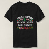 サンタエステート実在クリスマスが最も売れおもしろいる Tシャツ (デザイン正面)