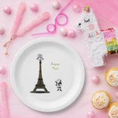 サンタエッフェルタワーパリクリスマス紙プレート ペーパープレート (パーティー)