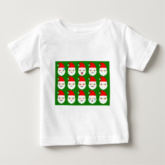 サンタエモジ絵文字 ベビーTシャツ (正面)