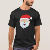サンタエモティコン泣き叫びアウトラウドクリスマスエモティコン Tシャツ (正面)