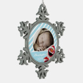 サンタエルモ |名前の追加 スノーフレークピューターオーナメント (左)