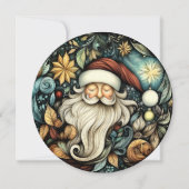 サンタエレガントカスタマイズ可能ラウンド シーズンカード (正面)
