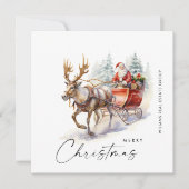 サンタエレガントクロースのクリスマス企業の鹿 シーズンカード (正面)