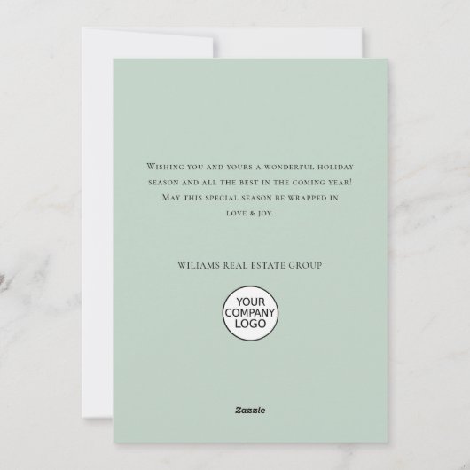 サンタエレガントクロースのクリスマス企業の鹿 シーズンカード (裏面)