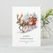サンタエレガントクロースのクリスマス企業の鹿 シーズンカード (スタンド正面)