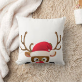 サンタエレガントハットのトナカイ |装飾用クッション クッション (ブランケット)