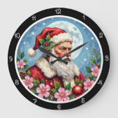 サンタエレガントリース満月 ラージ壁時計 (正面)