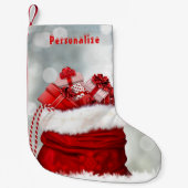 サンタエレガント抱き枕プレゼントクリスマスホリデー スモールクリスマスストッキング (正面)