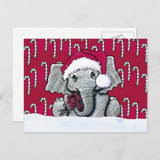 サンタエレファントクリスマスはがき シーズンポストカード (正面/裏面)