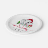 サンタエレファントクリスマス男の赤ちゃんシャワー ペーパープレート (アングル)