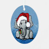 サンタエレファントクリスマス メタルオーナメント (正面左)