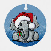 サンタエレファントクリスマス メタルオーナメント (正面)
