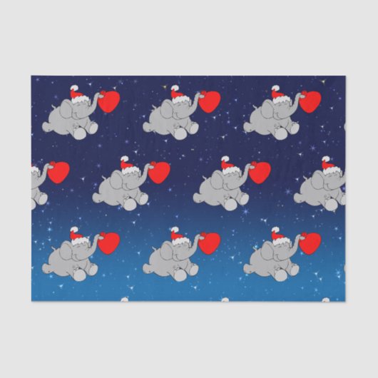 サンタエレファントパターン 薄葉紙 (正面)