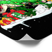 サンタエンツレブチャーマウンテンライディングTレックスクリスマス ポスター (角)