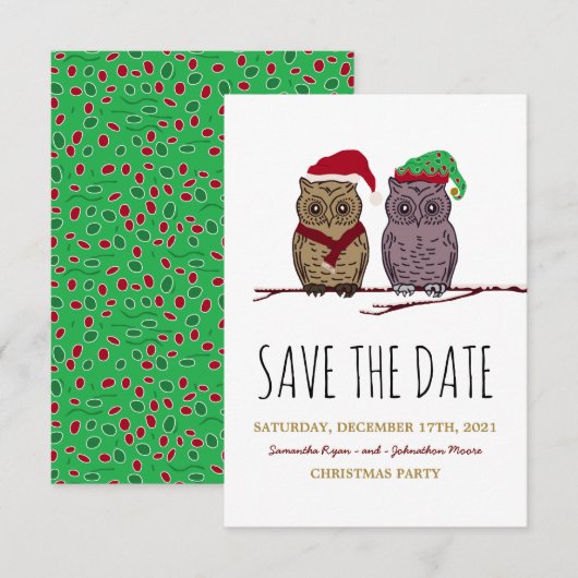 サンタオウルとエルフオウル Save The Date セーブザデート (正面/裏面)