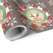 サンタオフィシャルシールより金ゴールド&ブラウン ラッピングペーパー (ロールコーナー)