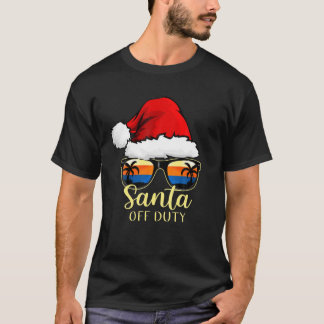 サンタオフデューティヴィンテージサングラスビーチクリスマス Tシャツ