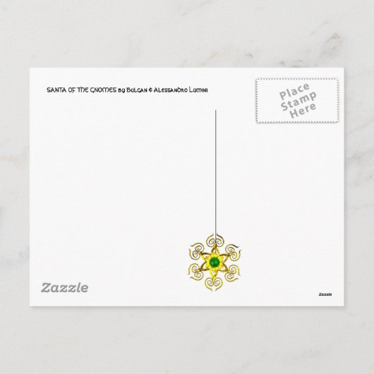 サンタオブザ格言ブルーウィンターホリデークリスマス シーズンポストカード (裏面)