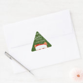 サンタオレンジコーギメリークリスマス 三角形シール (封筒)