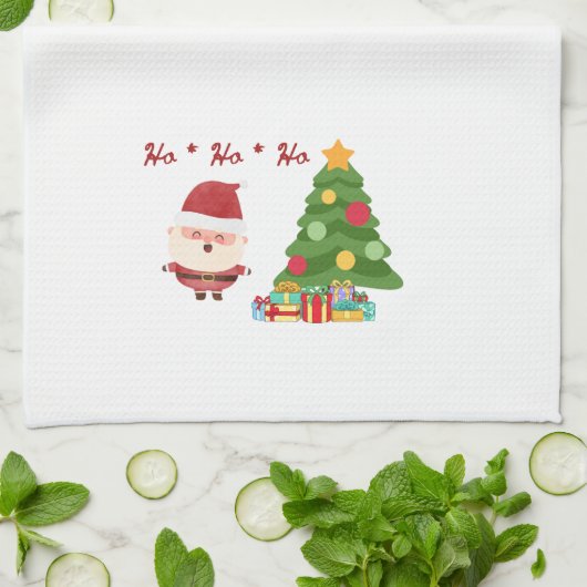 サンタオンのクリスマスツリー キッチンタオル (折り畳み)