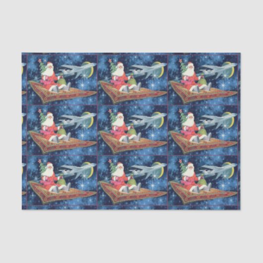 サンタオンアカーペ飛んでいるットティッシュペーパー 薄葉紙 (正面)