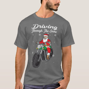 サンタオンオートバイサンタクロース乗用バイク Tシャツ