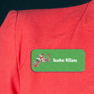 サンタオンキャンディトレインレターホリーグリーン金ゴールド 名札