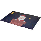 サンタオンクリスマスの夜は煙突にプレゼント カッティングボード (角)