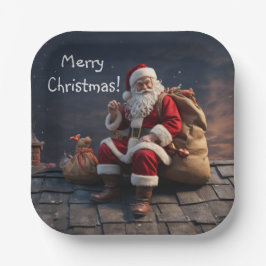 サンタオンクリスマスイブ ペーパープレート