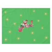 サンタオンクリスマストレインキャンディキャンズスターズグリーン テーブルクロス (正面(横))