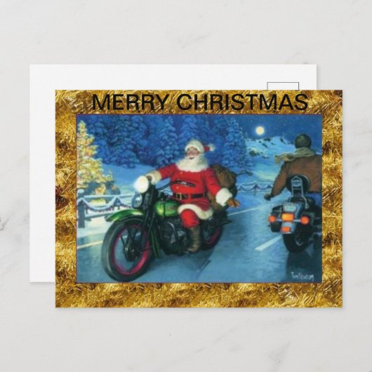 サンタオンザオートバイクリスマスポストカード シーズンポストカード (正面/裏面)