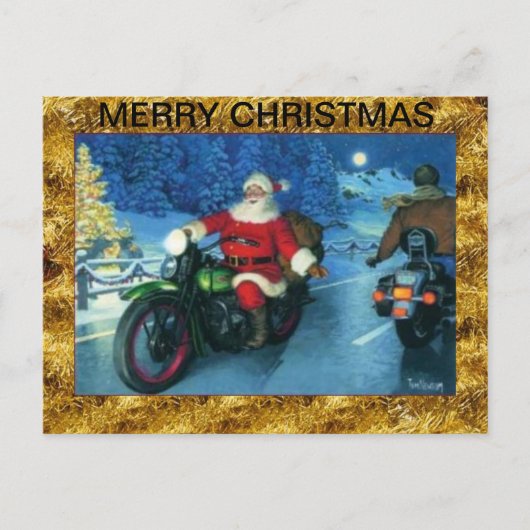 サンタオンザオートバイクリスマスポストカード シーズンポストカード (正面)