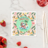 サンタオンザトロピカルアイランドのクリスマス7月のパーティー スタンダードカクテルナプキン (インサイチュ)