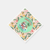 サンタオンザトロピカルアイランドのクリスマス7月のパーティー スタンダードカクテルナプキン (角)