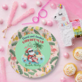 サンタオンザトロピカルアイランドのクリスマス7月のパーティー ペーパープレート (パーティー)