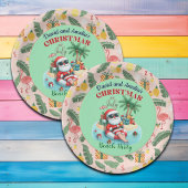 サンタオンザトロピカルアイランドのクリスマス7月のパーティー ペーパープレート