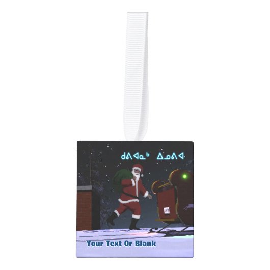 サンタオンザルーフ – クビアーナックインノヴィア キューブオーナメント (正面)