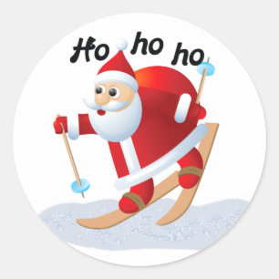 サンタオンスキーがクリスマスのステッカーに ラウンドシール