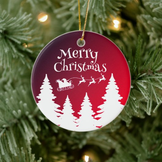 サンタオンスリーオーナメント-フェスティバルクリスマスツリー セラミックオーナメント (ツリー)